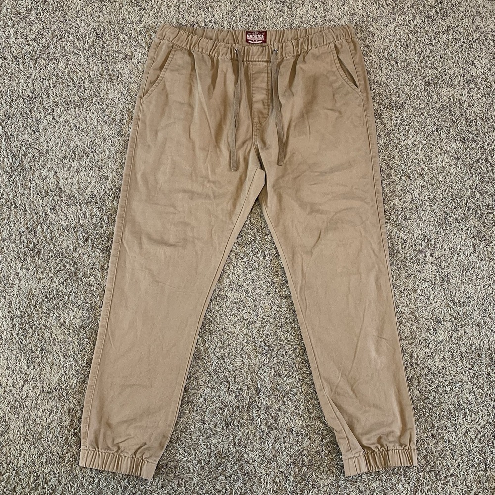 Match Matchstick Jogger Pants Mens 2XL Tan Khaki Elastic Waistband Drawstring